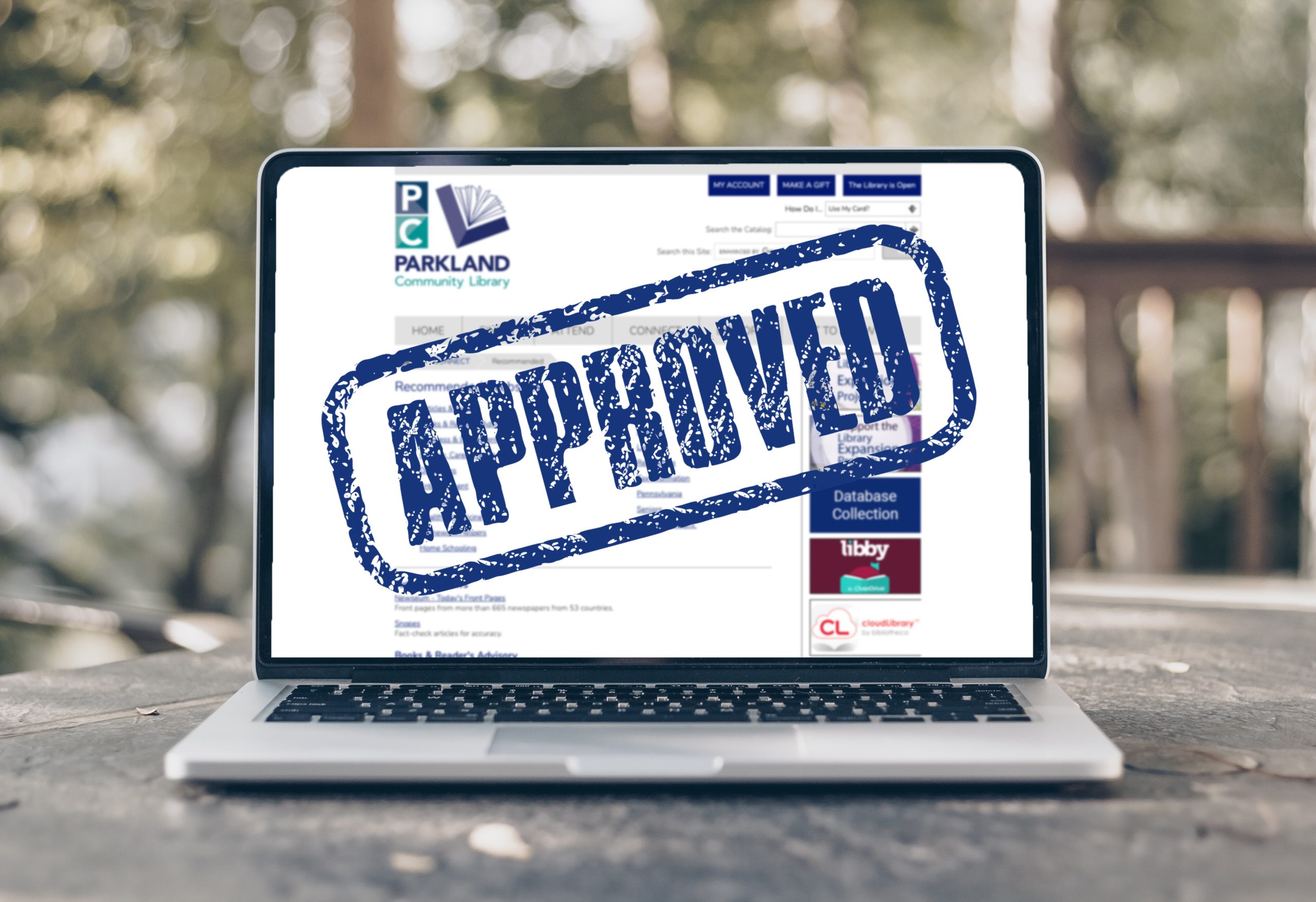 Open laptop, Approved Websites.