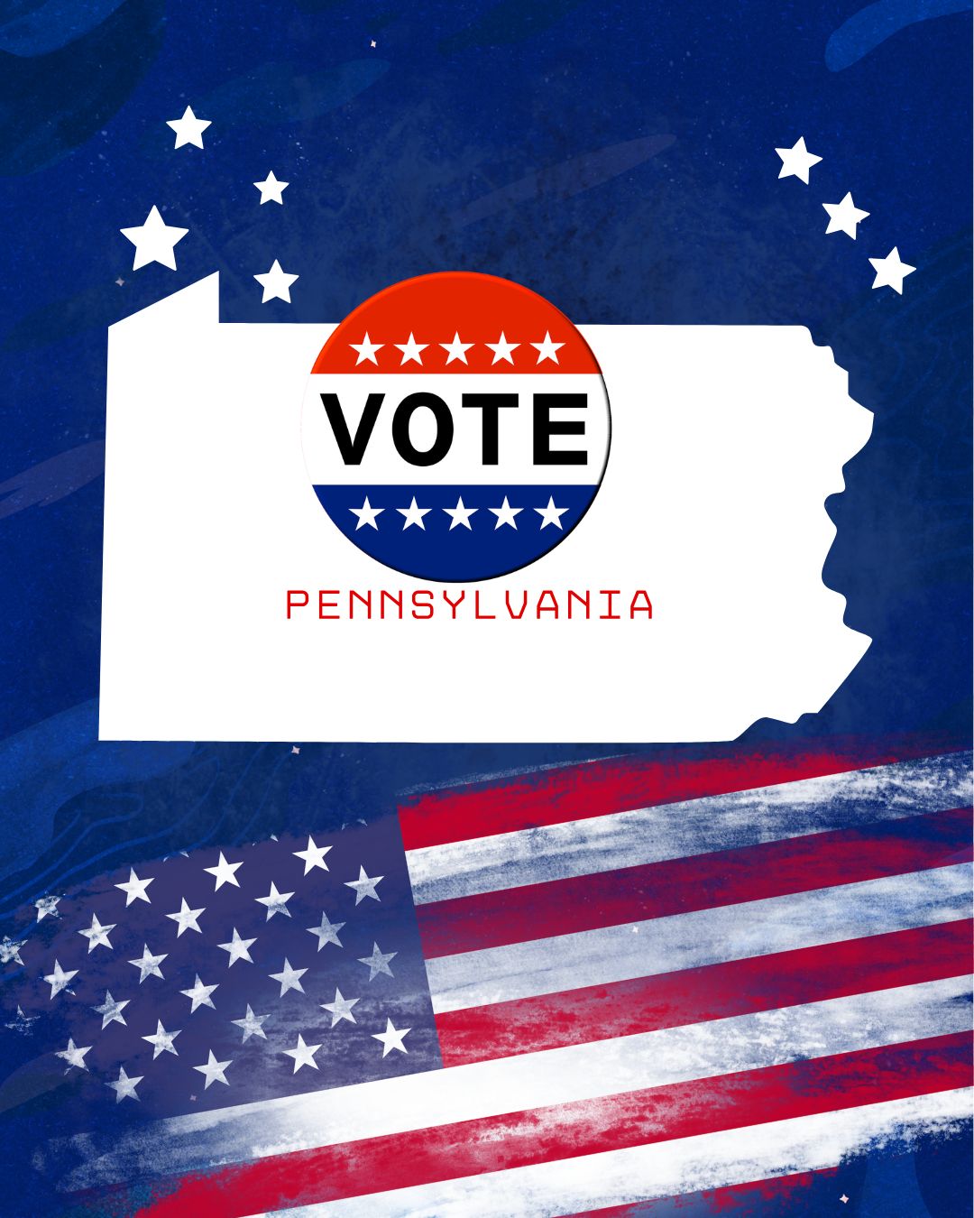 PA Voting, American Flag illustration.