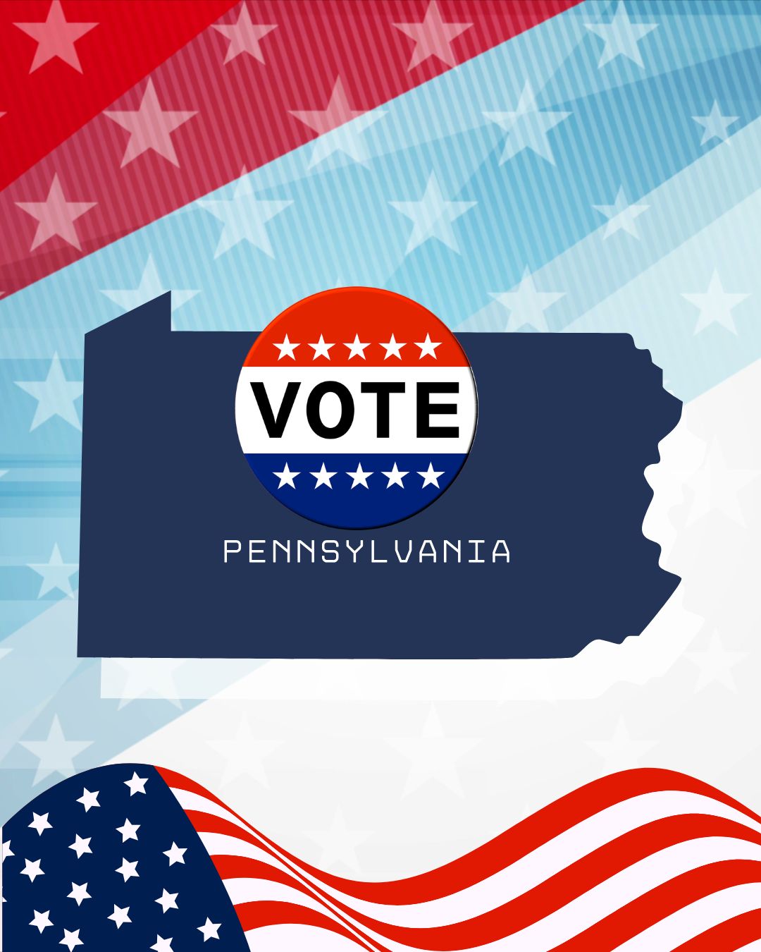 PA Vote, American flag illustrations