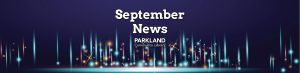 September library news banner. Music note illustration